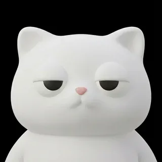 검은 배경에 졸린 표정을 짓고 있는 하얀 고양이