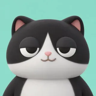 민트색 배경에 흰 얼굴과 검은 털을 가진 고양이